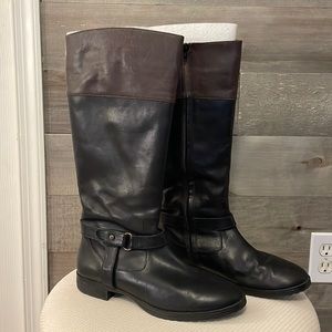 Lauren By Ralph Lauren Saniya Size 9 Black w/ brown top Boots